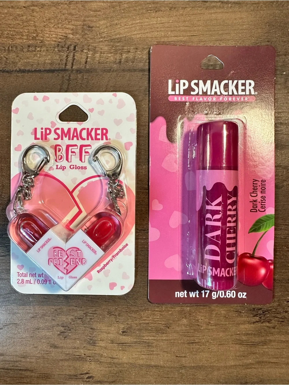 Lip Smacker Biggy Best Flavor Dark Cherry & BFF Lip Gloss Strawberry & Raspberry